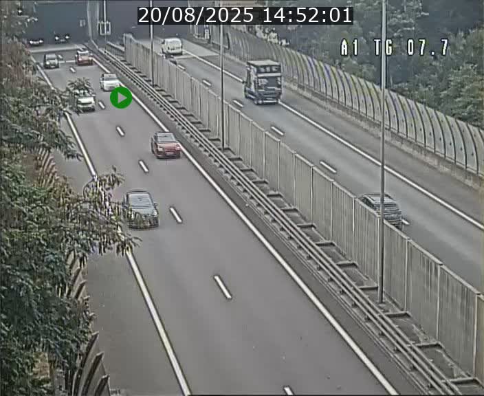 Traffic live webcam Luxembourg Kirchberg - A1 direction Luxembourg-ville - BK 7.7