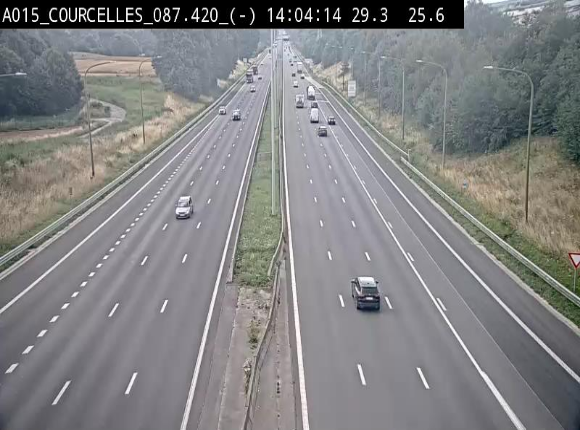 Webcam autoroute Belgique - Viesville - E42 direction Mons - BK 84.35