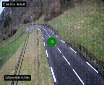 Webcam dans les Pyrénées Atlantique au niveau du col d'Urdos et du fort du Pourtalet sur la N134, en direction du Col et du tunnel du Somport, à 765 mètres d'altitude