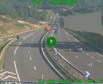 Caméra routière sur l'autoroute A20 à Noailles, en périphérie de Brive-la-Gaillarde. Vue orientée vers Toulouse