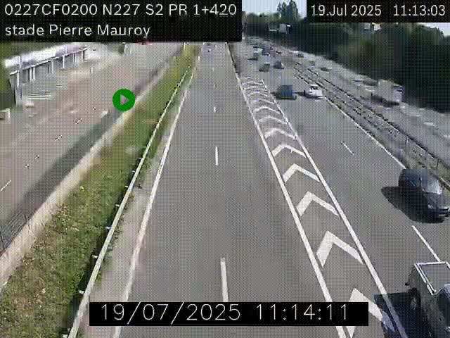 Webcam à hauteur du Stade Pierre Mauroy à Villeneuve d'Ascq sur la N227. Vue orientée vers Mons-en-Baroeul