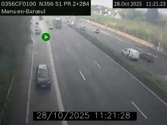 Webcam à l'entrée de Lille en direction du périphérique, à proximité de Mons-en-Baroeul sur la N356