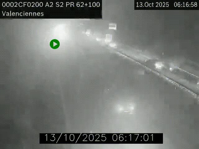 Webcam autoroute A2 à Valenciennes. Vue orientée vers Maubeuge et Mons (Belgique)