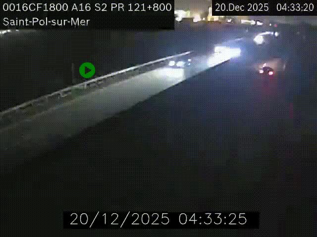 Webcam autoroute A16 à proximité de Dunkerque, à hauteur de la sortie Saint-Pol-sur-Mer. Vue orientée vers Calais