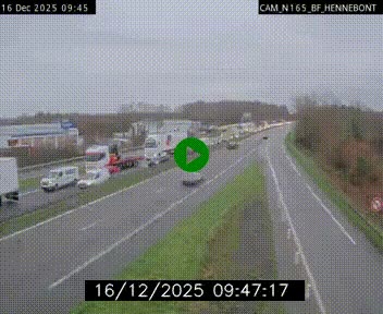 Webcam sur la N165 à hauteur de Hennebont, au nord de Lorient