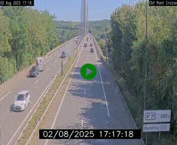 Webcam sur la N165 après le Pont de l'Iroise, à l'entrée de Brest