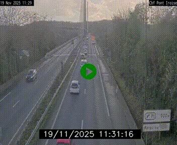 Webcam sur la N165 après le Pont de l'Iroise, à l'entrée de Brest