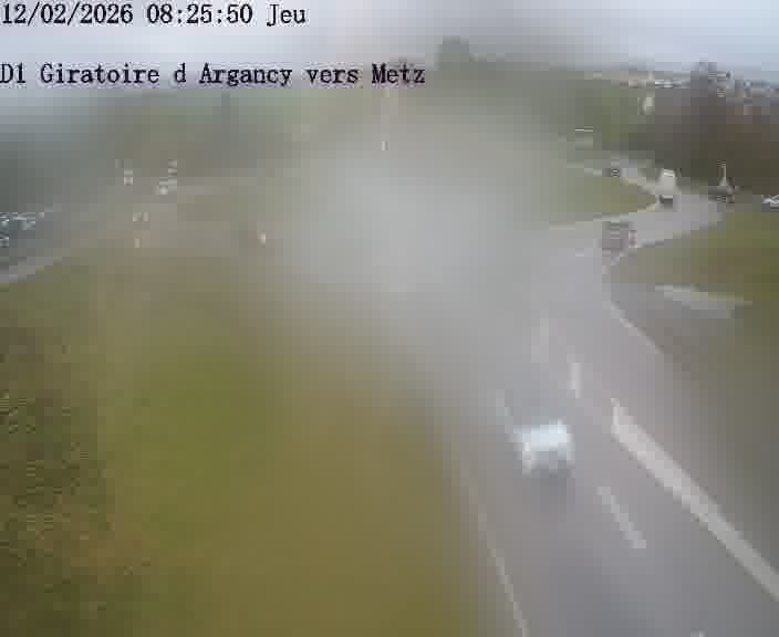 Webcam installée le long de D1 (France) à Argancy, pointée vers Metz, utile pour suivre précisément les conditions de trafic.