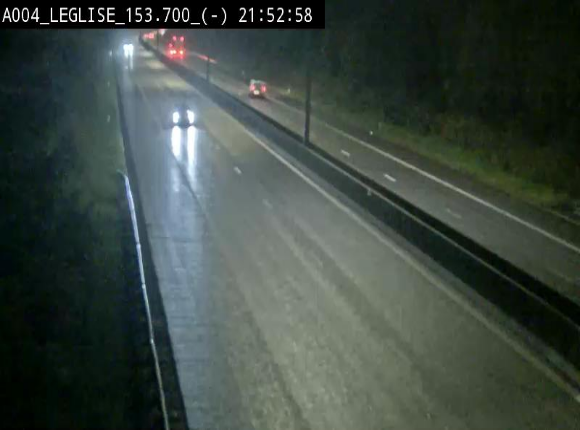 Webcam autoroute A4 (E411-E25) à Léglise, avant la jonction avec la N40. Vue orientée vers Bruxelles