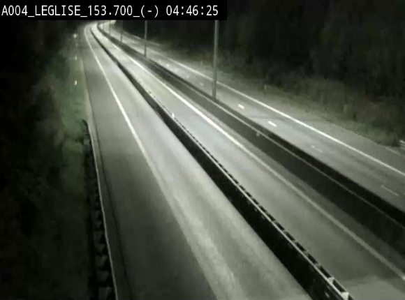 Webcam autoroute A4 (E411-E25) à Léglise, avant la jonction avec la N40. Vue orientée vers Bruxelles