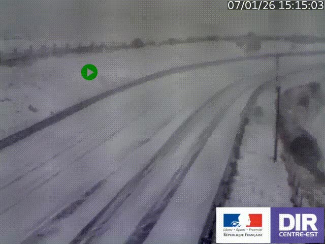 Webcam sur le col Pin Bouchain, vue orientée vers Roanne, en provenance de Lyon sur la nationale 7 (N7)