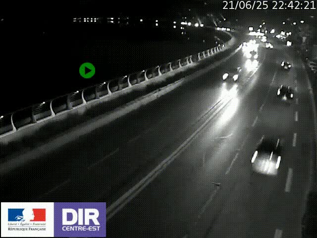 Webcam sur le quai Parjot à Vienne, aux Portes de Lyon, sur la Nationale 7, à la jonction avec le boulevard du Rhône-nord (D1407), caméra orientée vers Lyon