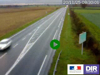 Webcam routière sur la RN7 à hauteur de Toulon-sur-Allier, entre Moulins et Vichy