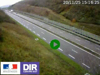 Webcam au niveau du col de Bois Clair à hauteur de Cluny sur la N79. Vue orientée vers Mâcon