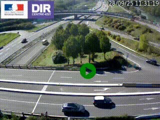 Webcam traffic à Grenoble-sud sur l'autoroute A480. Vue orientée vers l'entrée et la sortie de Grenoble