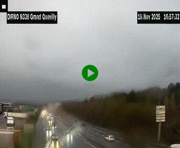 Webcam routière sur N338 à hauteur de Grand-Quevilly en périphérie de Rouen. Vue orientée vers Rouen