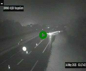 Webcam autoroute A150 à hauteur de La Vaupalière en périphérie de Rouen. Vue orientée vers Rouen
