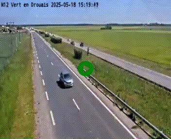 Webcam à hauteur de Vert-en-Drouais sur la N12, en périphérie de Dreux. Vue orientée vers Alençon