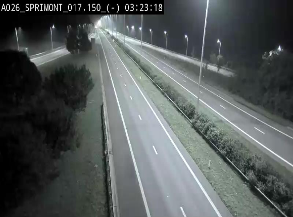 Webcam E25 (A26) à hauteur de Sprimont en direction de Liège et en provenance de Bastogne