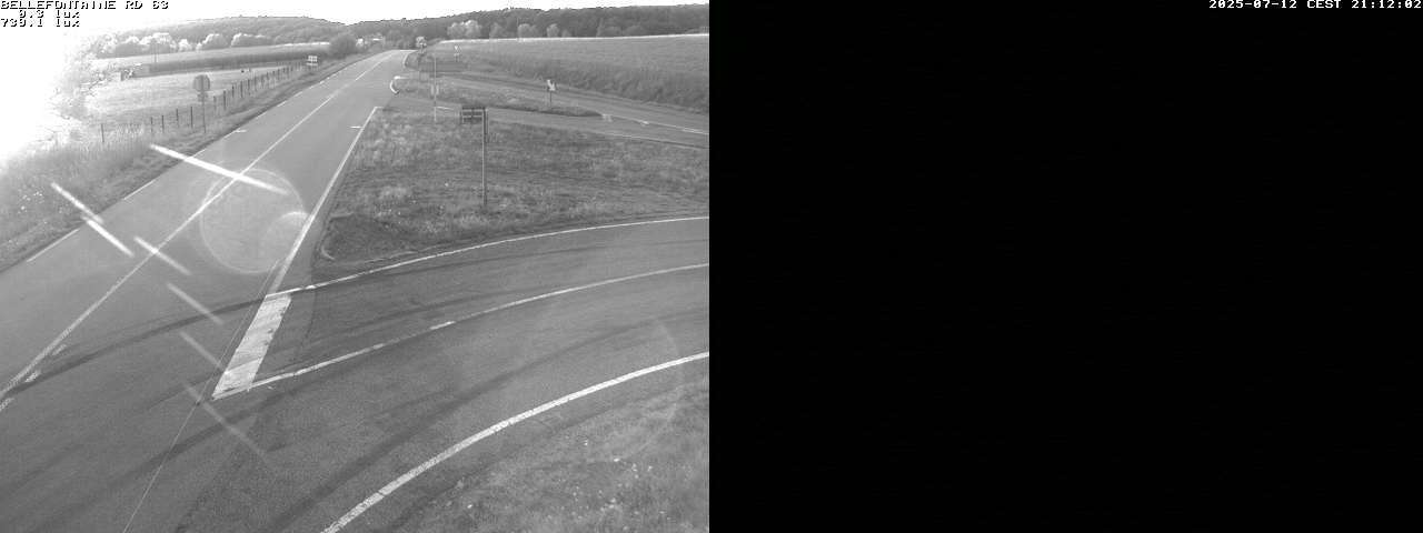 Webcam à Bellefontaine dans les Vosges à 552 mètres d'altitude sur la D63, à la jonction avec la D20A