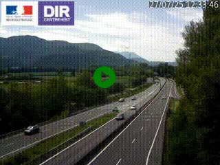 Caméra trafic à Meylan sur la Rocade-Sud de Grenoble en direction d'Aix-en-Provence