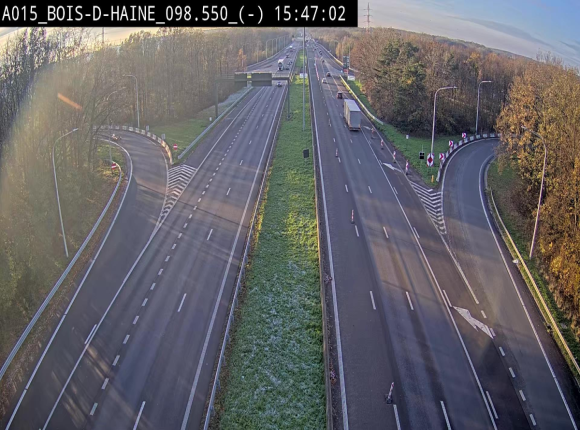 Webcam autoroute Belgique - Bois d'Haine - E42 - BK 98.6