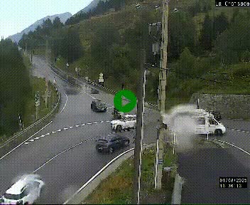 Webcam au carrefour de la croisade, à la jonction entre la N22 et la N320, avant le poste de douane franco-andorrane. Webcam à 1790 mètres d'altitude