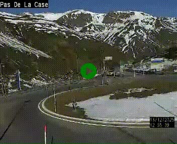 Webcam sur la N22 au niveau du poste frontière entre la France et Andorre à proximité de Pas de la Case à plus de 2000 mètres d'altitude