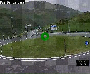 Webcam sur la N22 au niveau du poste frontière entre la France et Andorre à proximité de Pas de la Case à plus de 2000 mètres d'altitude