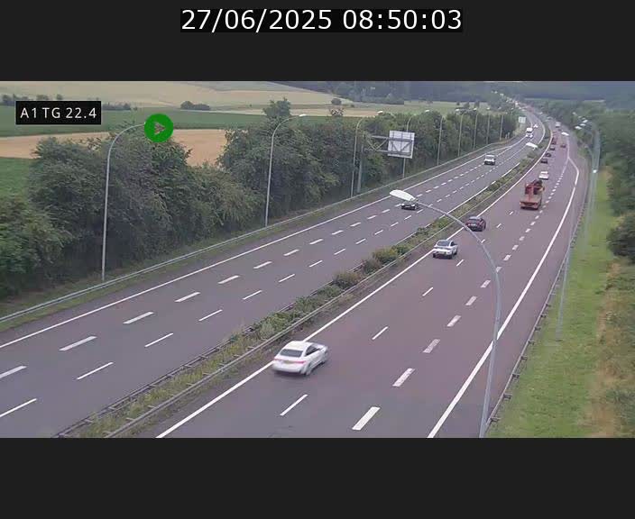 Traffic live webcam Luxembourg Flaxweiler - A1 direction Luxembourg - BK 22.4