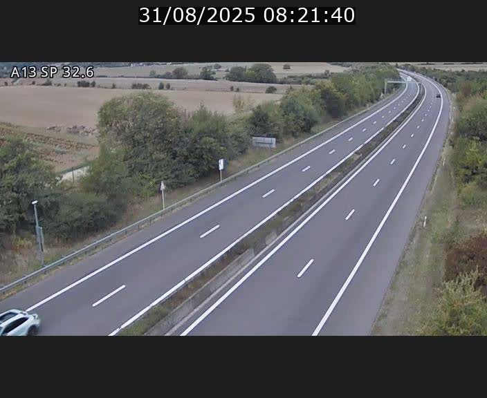 Webcam info trafic A13 à hauteur de Mondorf-les-bains. Vue orientée vers Altwies