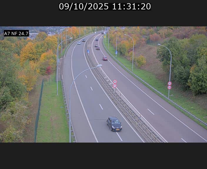 Caméra trafic Luxembourg - A7, Schieren direction Mersch
