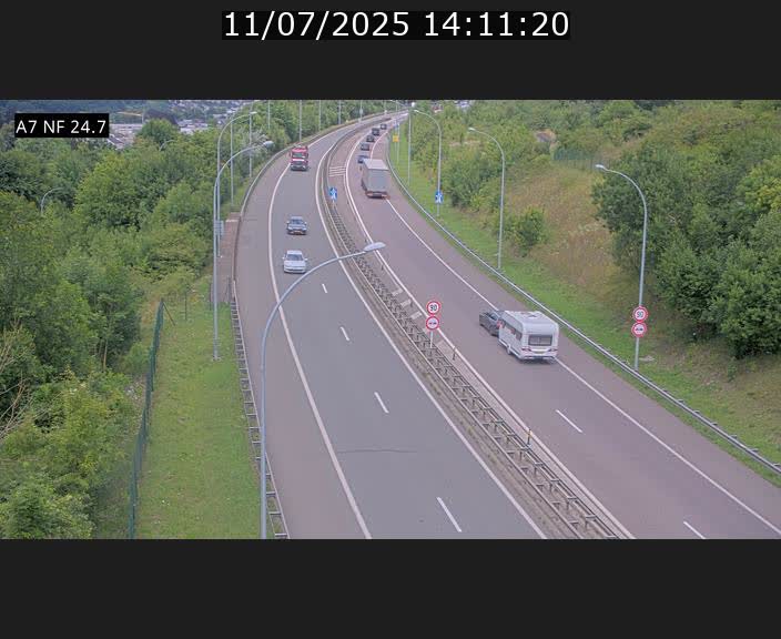 Caméra trafic Luxembourg - A7, Schieren direction Mersch