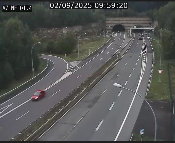 Caméra autoroute Luxembourg A7 - Echangeur Waldhaff - direction Tunnel Stafelter