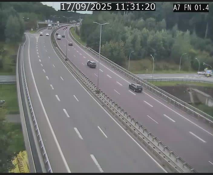 Caméra autoroute Luxembourg A7 - Tunnel Stafelter - direction Echangeur Grünewald