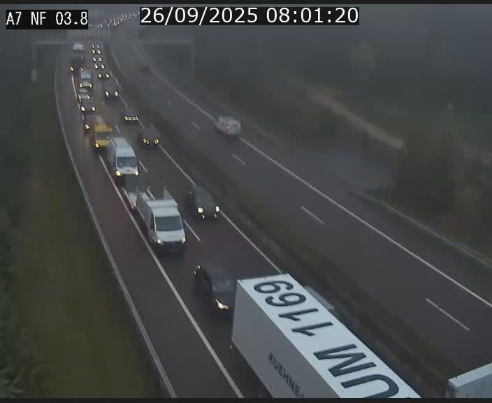 Webcam autoroute A7 au Luxembourg à la sortie du Tunnel Stafelter vers le Nord