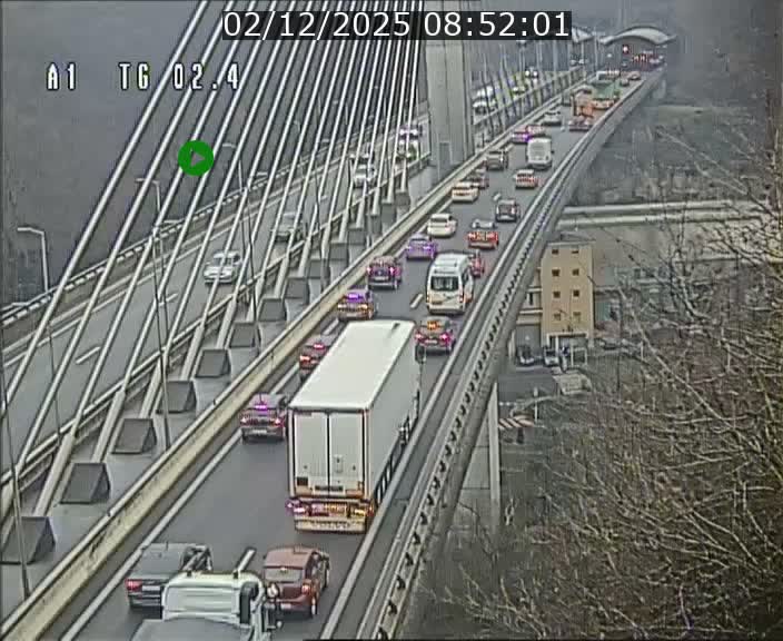 Traffic live webcam Luxembourg Sandweiler - A1 direction Luxembourg-ville - BK 2.4