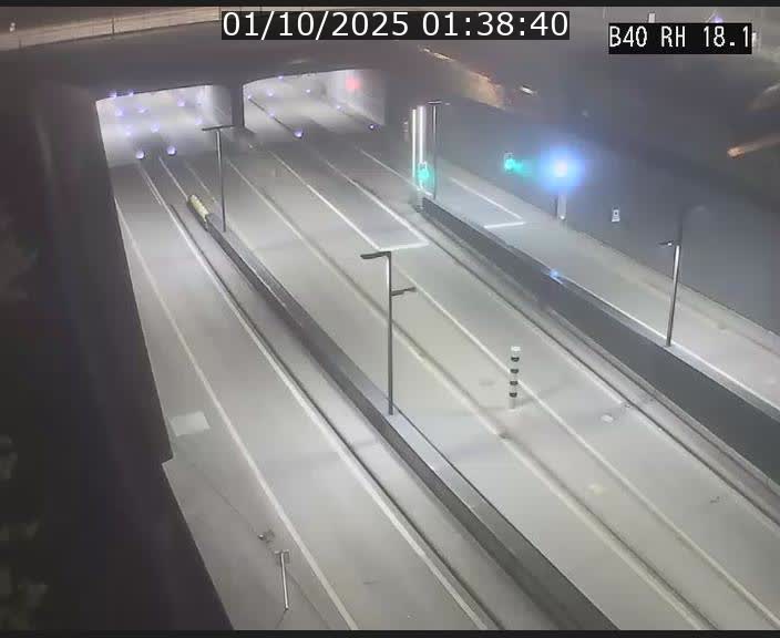 Webcam sur la route de contournement d'Esch-Belval avant le tunnel Central Gate au niveau de la porte de France et du radar fixe