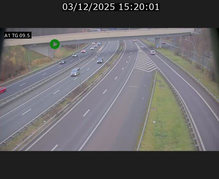 Traffic live webcam Luxembourg Jonction Grünewald - A1 direction Luxembourg-ville - BK 9.5