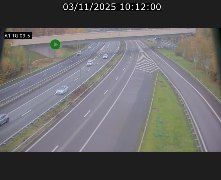 Traffic live webcam Luxembourg Jonction Grünewald - A1 direction Luxembourg-ville - BK 9.5