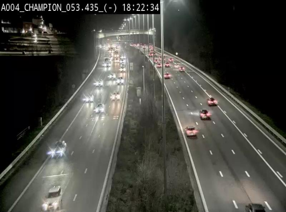 Webcam E411 à Champion, à proximité de Namur. Vue orientée vers Bruxelles