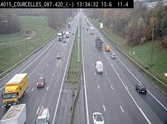 Webcam autoroute Belgique - Viesville - E42 direction Mons - BK 84.35