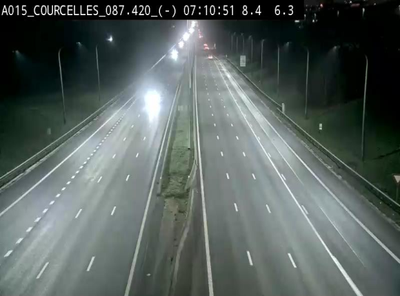 Webcam autoroute Belgique - Viesville - E42 direction Mons - BK 84.35