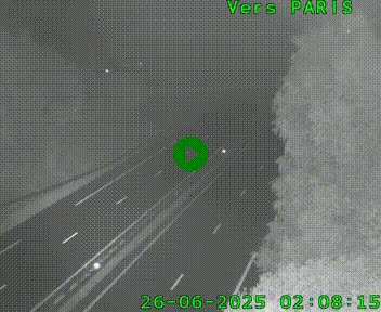Caméra routière sur l'autoroute A20 au nord de Limoges, à la jonction avec la N520. Vue orientée vers Paris