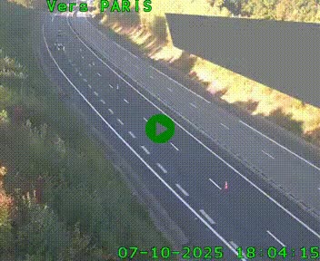 Caméra routière sur l'autoroute A20 à Saint-Pardoux-l'Ortigier, à la jonction avec l'A89. Vue orientée vers Paris