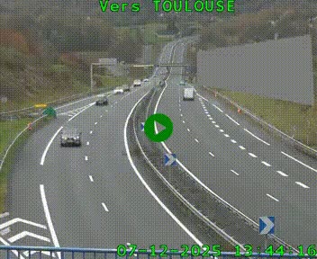 Caméra routière sur l'autoroute A20 à Noailles, en périphérie de Brive-la-Gaillarde. Vue orientée vers Toulouse