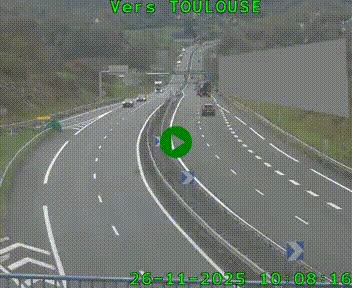 Caméra routière sur l'autoroute A20 à Noailles, en périphérie de Brive-la-Gaillarde. Vue orientée vers Toulouse
