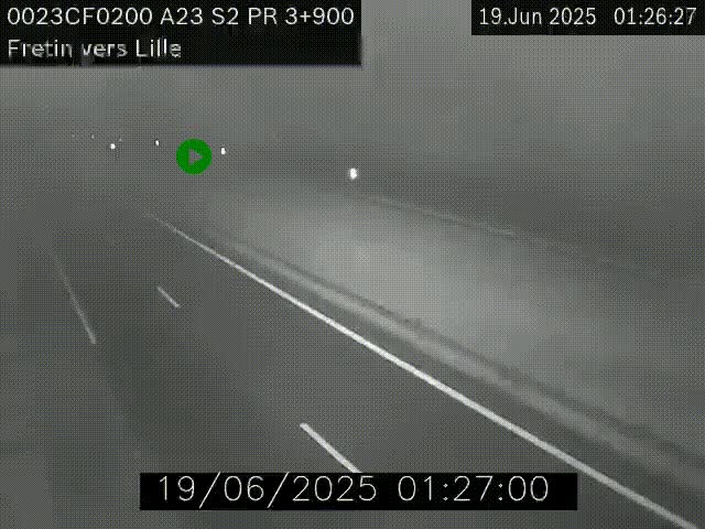 Webcam autoroute A23 à hauteur de Fretin. Vue orientée vers Lille