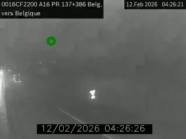Webcam à la frontière franco-belge au niveau de Bray-Dunes/De-Panne sur l'autoroute A16. Vue orientée vers la Belgique