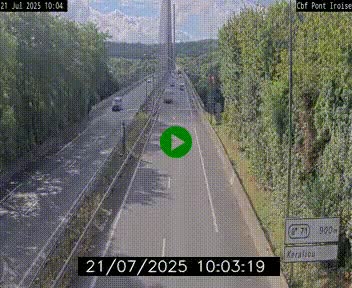 Webcam sur la N165 après le Pont de l'Iroise, à l'entrée de Brest